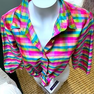 Vintage Victoria Pappas Silk Button Down Blouse